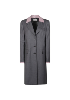 Miu Miu embroidered coat - Grey