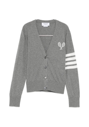 Thom Browne tennis logo cardigan - Grey