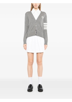Thom Browne tennis logo cardigan - Grey