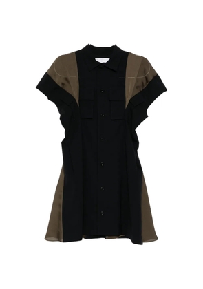 sacai chest pocket short-sleeve dress - Black