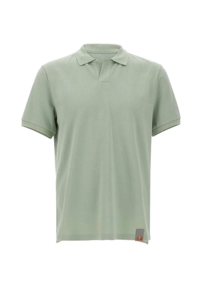 Dekker ribbed V-neck polo shirt - Green