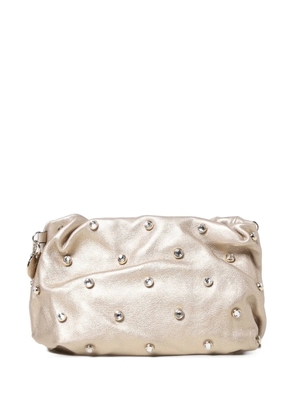 RED(V) studded chain clutch bag - Gold