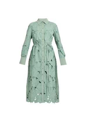 ERDEM floral cut-out shirt dress - Green