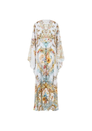 Camilla Seville Sweetheart printed kaftan - White