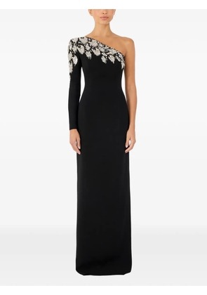 Jenny Packham crystal-embellished one-shoulder maxi dress - Black