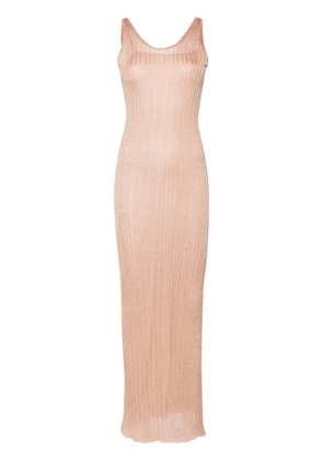 Fabiana Filippi ribbed lurex slip dress - Orange