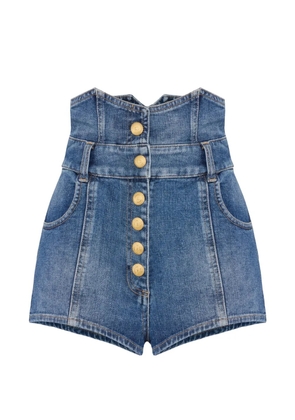 Elisabetta Franchi buttoned denim shorts - Blue