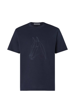 Corneliani horse-print T-shirt - Blue