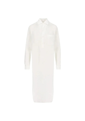 Loro Piana patch-pocket midi dress - White