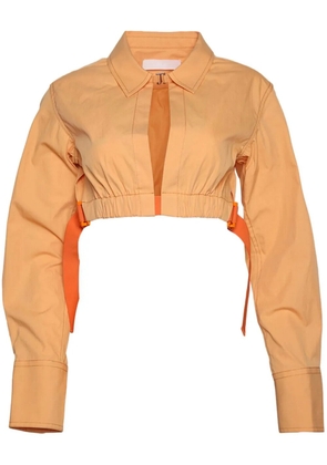 Dion Lee cropped elasticated shirt - Orange