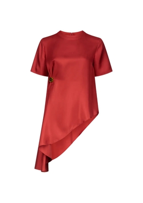 LouLou de Saison Madea draped asymmetric top - Red