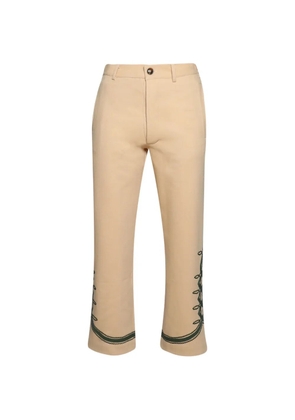 Baziszt Baya floral-embellished trousers - Neutrals