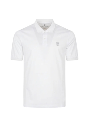 Brunello Cucinelli logo-embroidered polo shirt - White