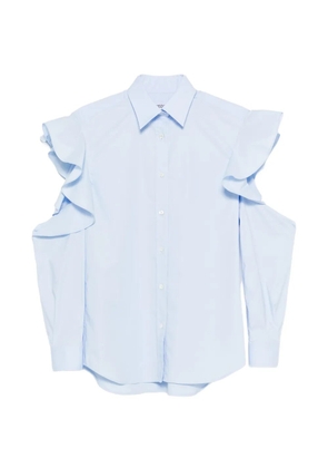 Moschino ruffled cold-shoulder top - Blue