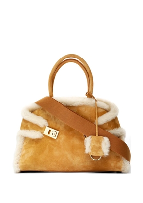 Ferragamo Pre-Owned Hug shearling two-way handbag - Neutrals