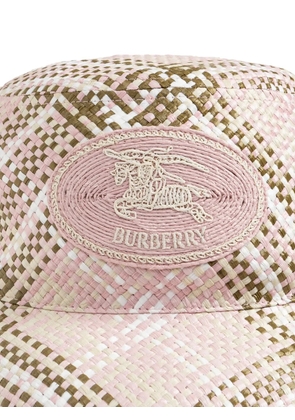 Burberry logo-patch checked bucket hat - Pink