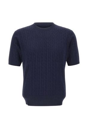 Kangra cable-knit short-sleeve T-shirt - Blue