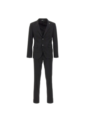 Manuel Ritz front-pocket two-button suit - Black