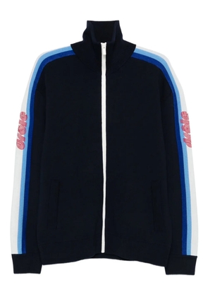 Drôle De Monsieur side-stripe zip-up sweater - Blue