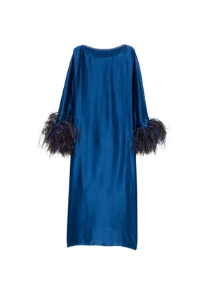 Stephan Janson feather-trim midi dress - Blue