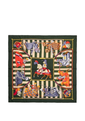Hermès Pre-Owned Chocs print silk scarf - Green