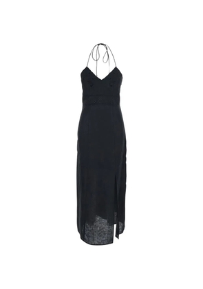TWINSET embroidered eyelet midi dress - Black