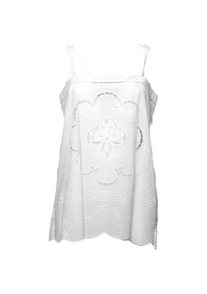 FRONT STREET 8 floral-embroidered sleeveless top - White