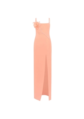David Koma floral-appliqué slit maxi dress - Orange