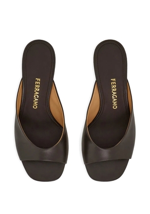 Ferragamo open-toe leather mules - Brown