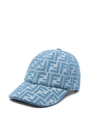 FENDI FF-jacquard cap - Blue