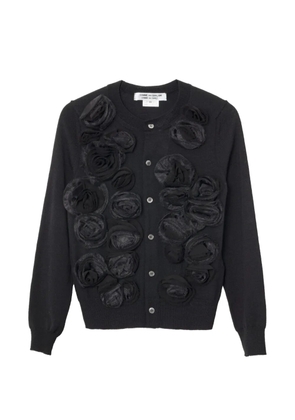 Comme Des Garçons Comme Des Garçons floral-appliqué cardigan - Black