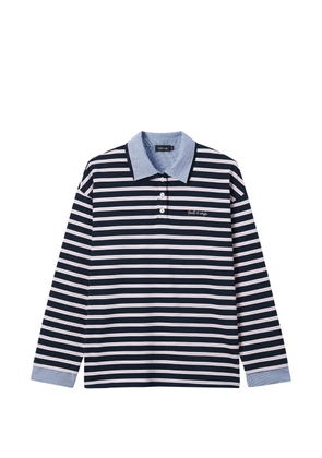 tout a coup striped long-sleeve polo shirt - Blue