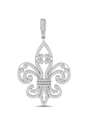 Rhonda Faber Green diamond fleur-de-lis-design pendant - Silver