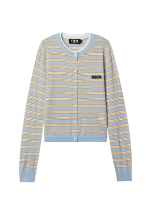 Mini Cream striped cardigan - Blue