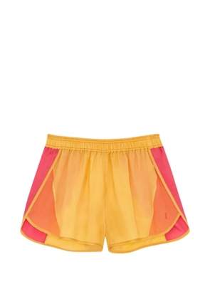 Saint Laurent logo-detail panelled shorts - Yellow