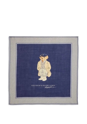 Polo Ralph Lauren bear print border scarf - Blue