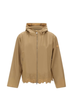 Save The Duck Flo floral-embroidery hooded jacket - Neutrals