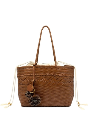 GIANNI CHIARINI Paloma drawstring woven tote bag - Brown
