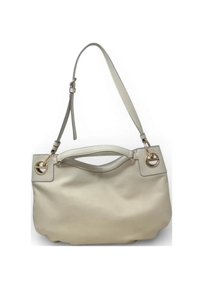 Borbonese medium London leather shoulder bag - White