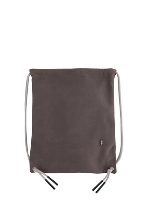Rick Owens drawstring leather backpack - Brown