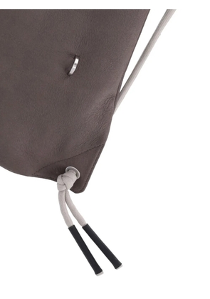 Rick Owens drawstring leather backpack - Brown