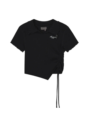 Musium Div. drawstring collar top - Black