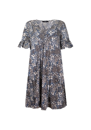 Weekend Max Mara floral-print tiered cotton midi dress - Blue