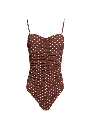 Weili Zheng polka-dot swimsuit - Brown