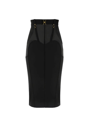 Elisabetta Franchi bustier metal logo belt midi skirt - Black