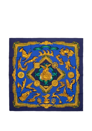 Hermès Pre-Owned graphic-print silk scarf - Blue