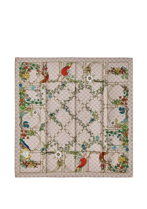 Gucci printed silk twill carré scarf - Neutrals