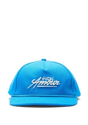 SELECTED embroidery-detail baseball cap - Blue