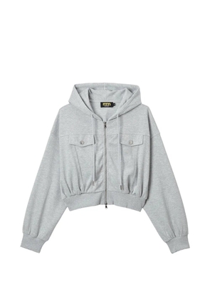 Mini Cream flap-pockets hoodie - Grey