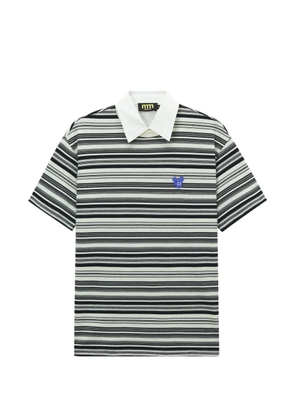 Mini Cream striped polo shirt - White
